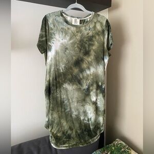 Green Tie-Dye T-Shirt Dress Size Medium